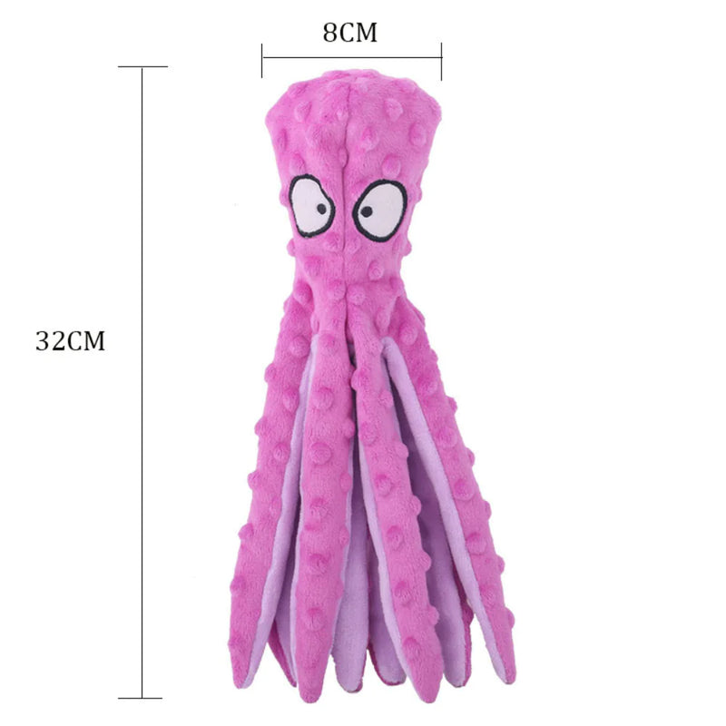 Interactive Bite-resistant Plush Octopus Pet Toy - In Paw Store