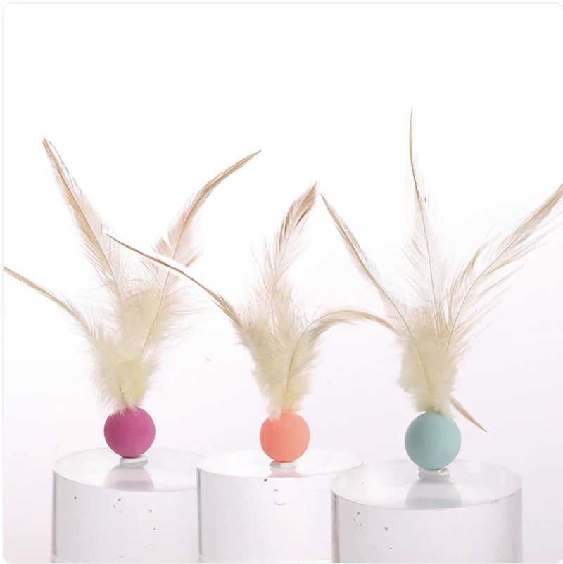Elastic Chicken Feather Ball Cat Toy