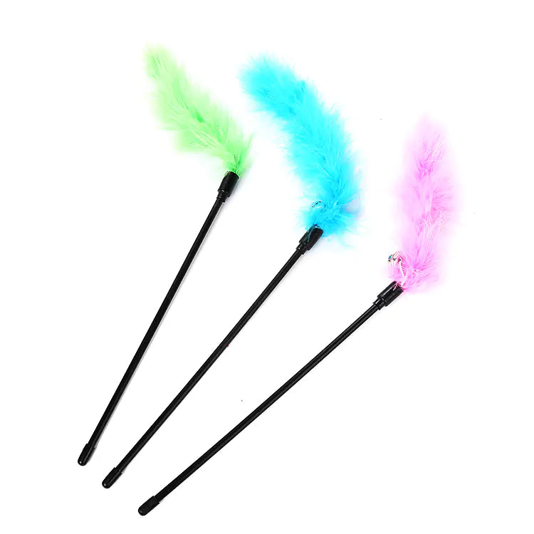 Feline Fun Feather Teaser Toy with Bell