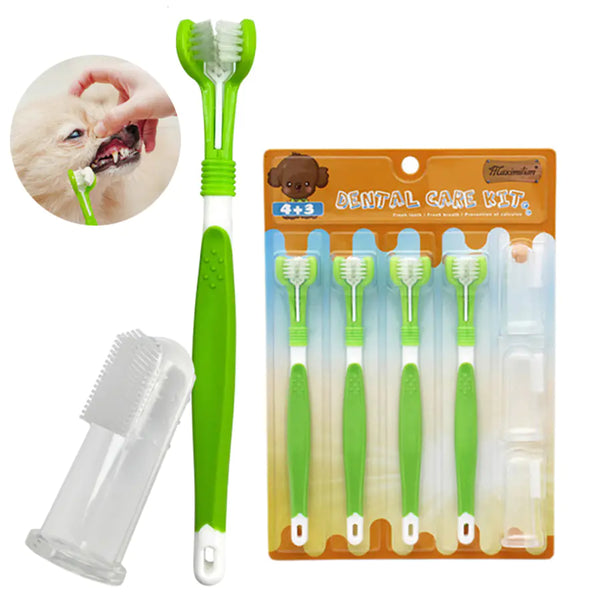Three-Head Silicone Finger Toothbrush for Dogs - In Paw Store