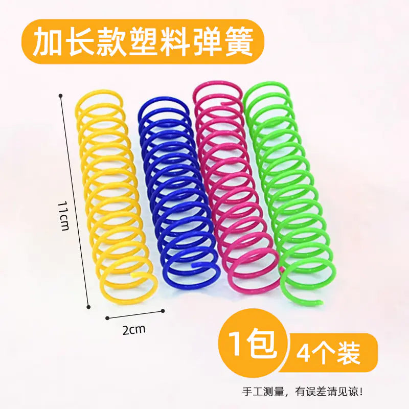 Interactive Colorful Plastic Spring Cat Toy Balls (4 Pack) - In Paw Store