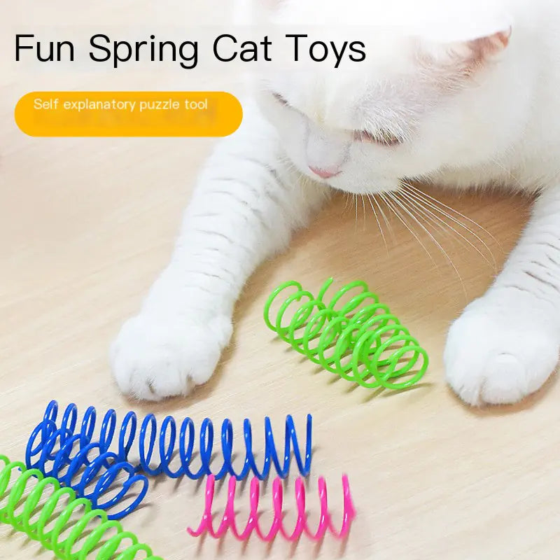 Interactive Colorful Plastic Spring Cat Toy Balls (4 Pack) - In Paw Store