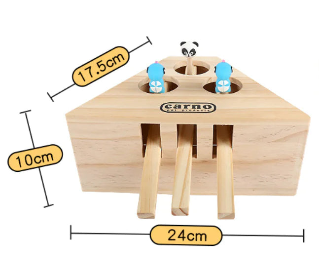 Interactive Wooden Cat Toy with Whack-a-Mole Design - In Paw Store