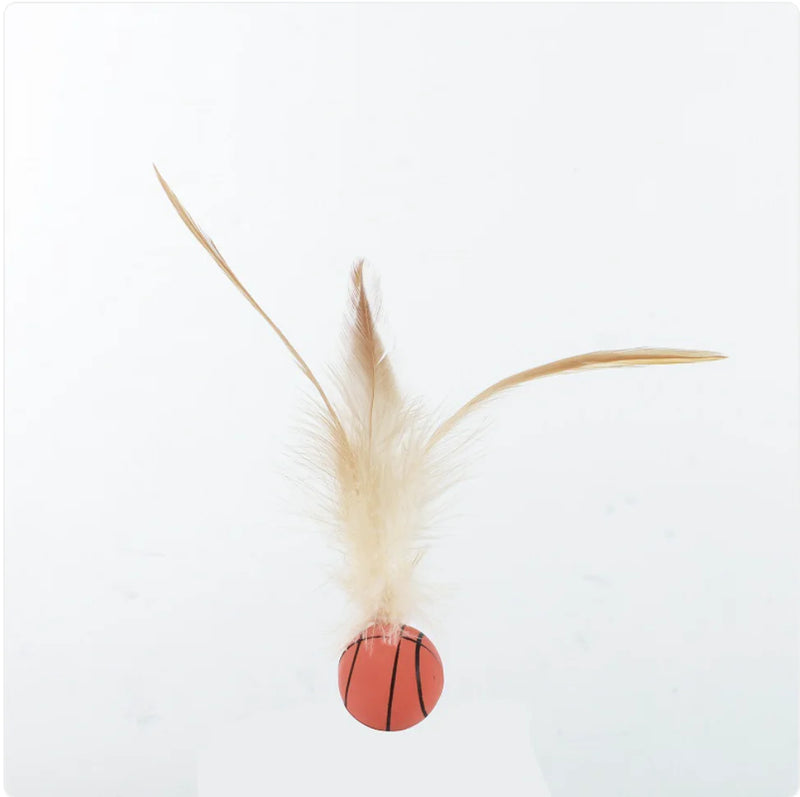 Elastic Chicken Feather Ball Cat Toy