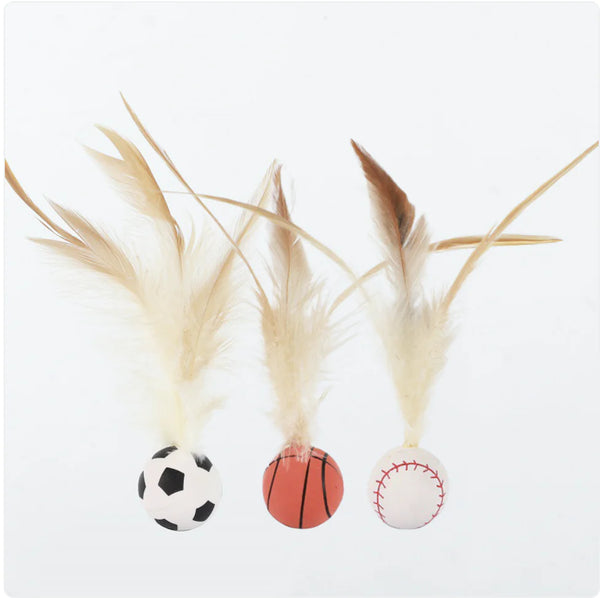 Elastic Chicken Feather Ball Cat Toy