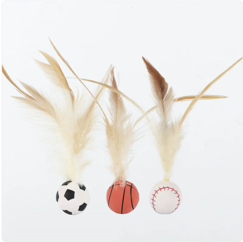Elastic Chicken Feather Ball Cat Toy