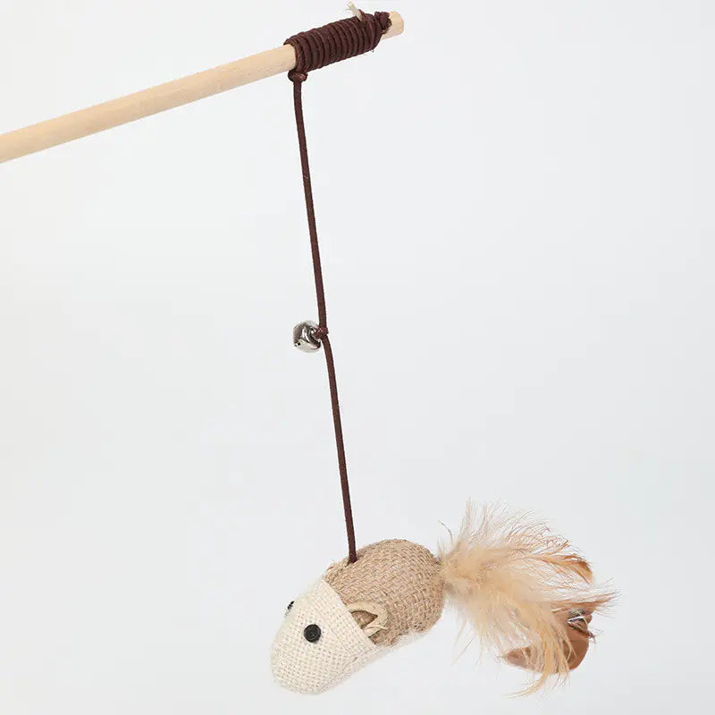 Interactive Sisal Cat Teaser Wand - In Paw Store