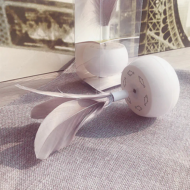 Electric Cat Toy with Feather Rotating Teaser