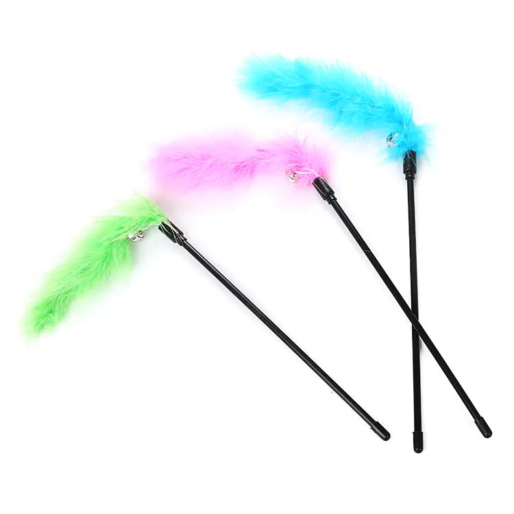 Feline Fun Feather Teaser Toy with Bell