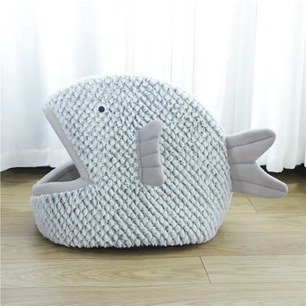 Fish-Shaped Cartoon Cat Litter and Small Dog Bed - In Paw Store