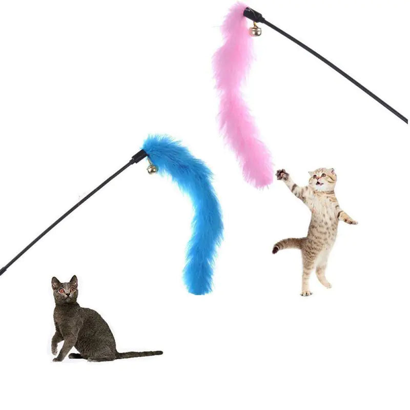Feline Fun Feather Teaser Toy with Bell