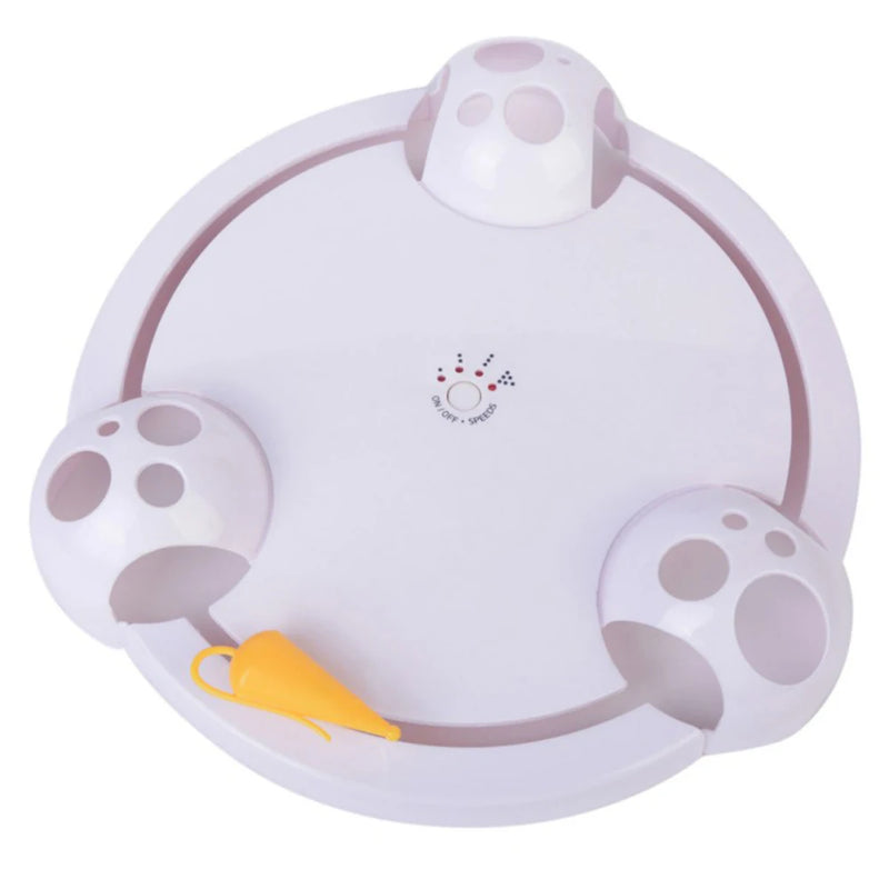 Electric Cat Toy with Castle Mouse Spinning Wheel