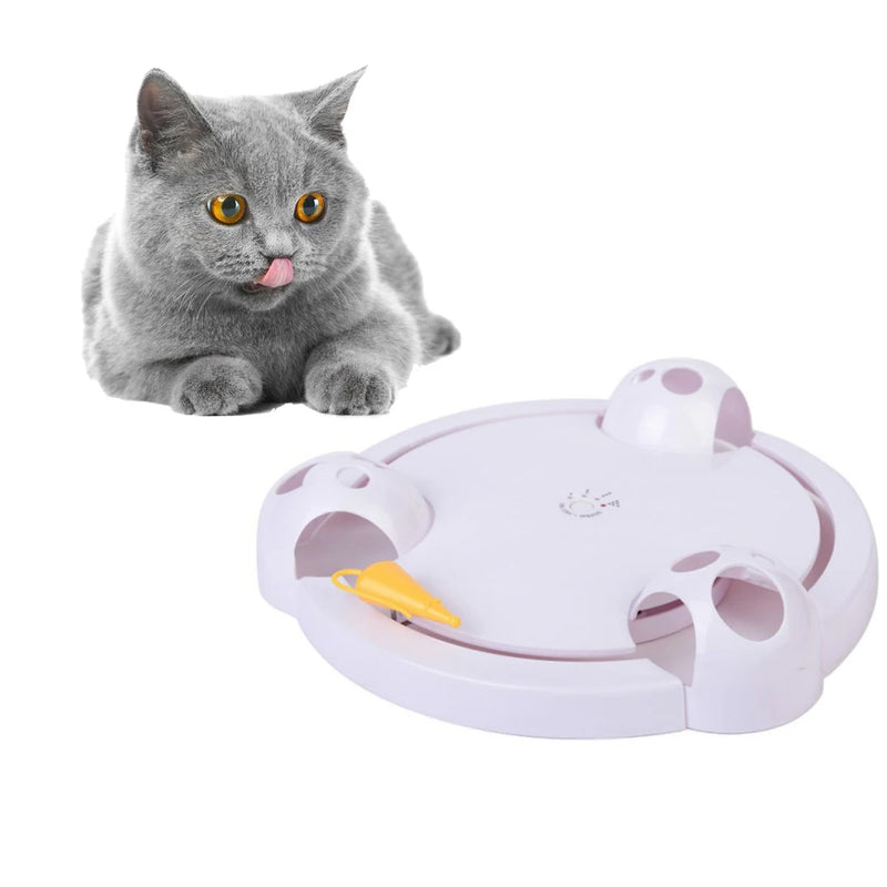 Electric Cat Toy with Castle Mouse Spinning Wheel