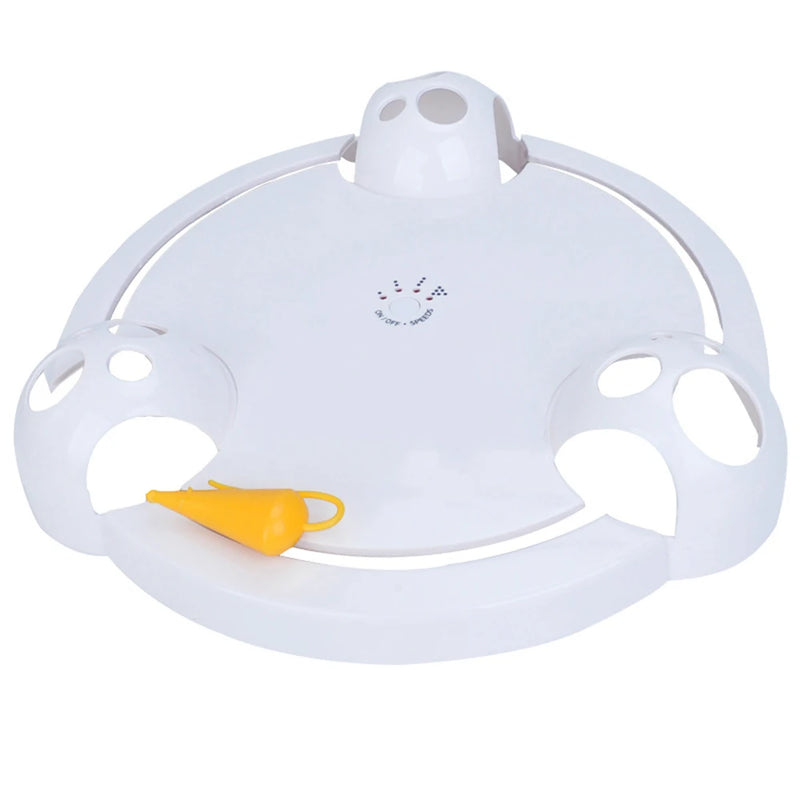 Electric Cat Toy with Castle Mouse Spinning Wheel