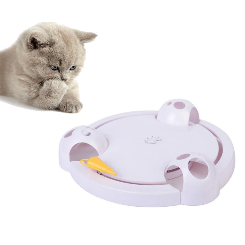 Electric Cat Toy with Castle Mouse Spinning Wheel