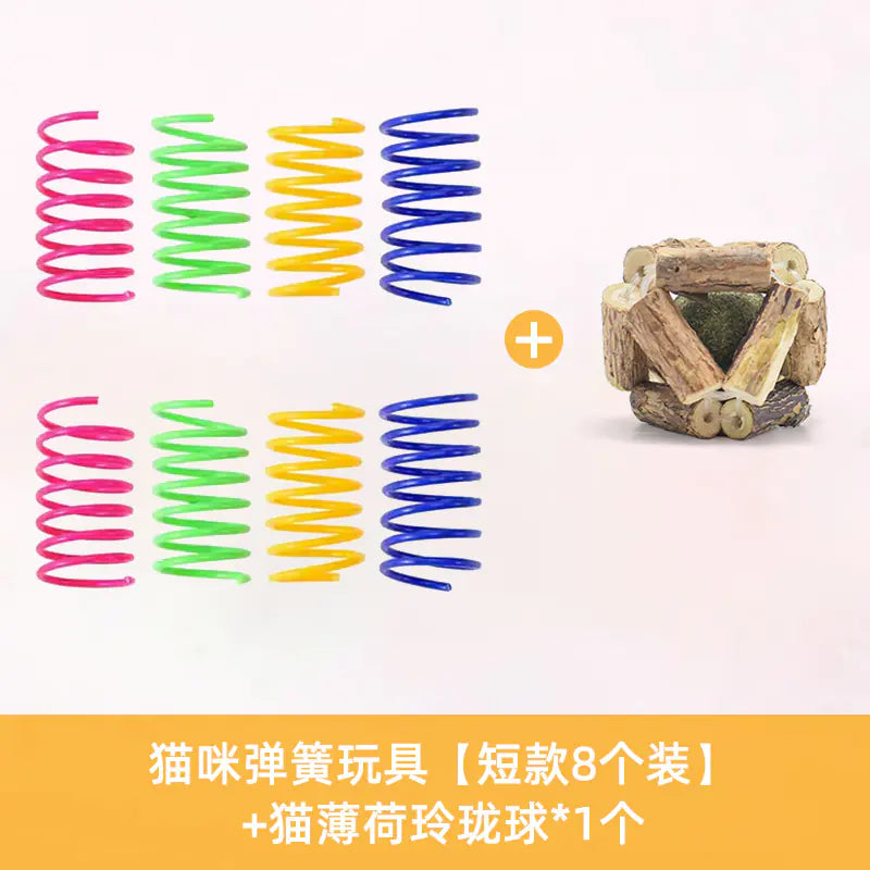 Interactive Colorful Plastic Spring Cat Toy Balls (4 Pack) - In Paw Store
