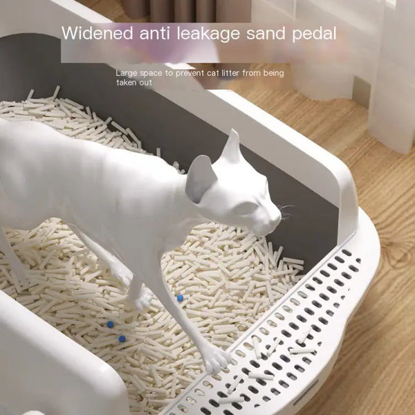 Large Semi-Enclosed Cat Litter Box with Removable Parts - In Paw Store