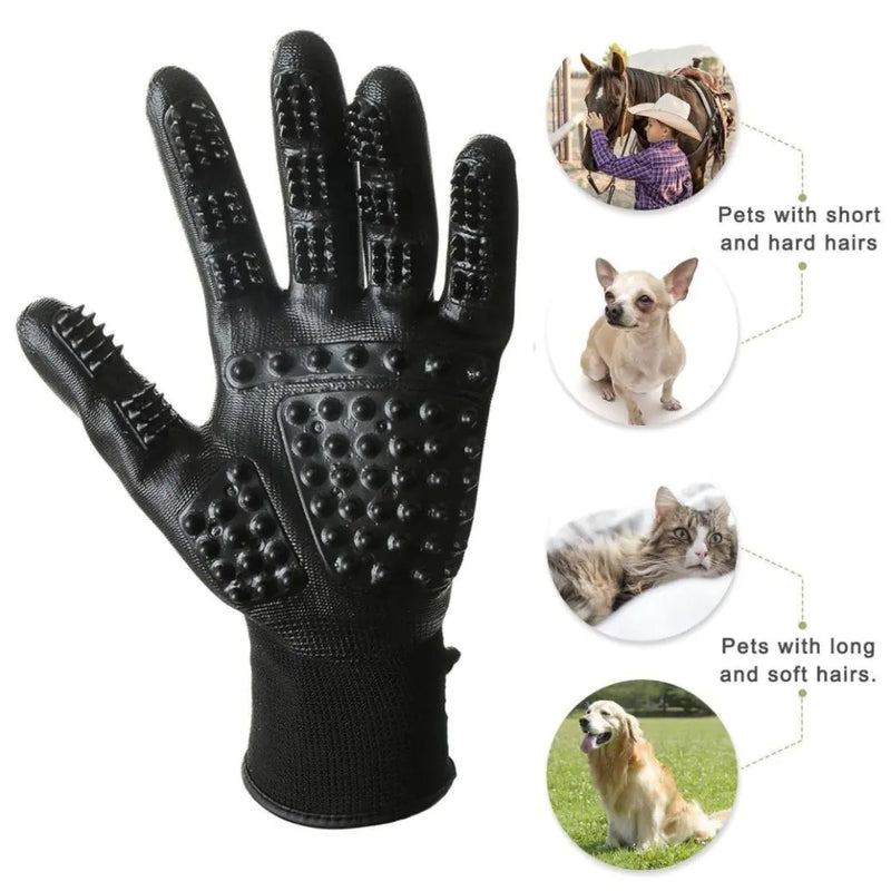Pet Grooming Massage Gloves for Bathing and De-shedding - In Paw Store
