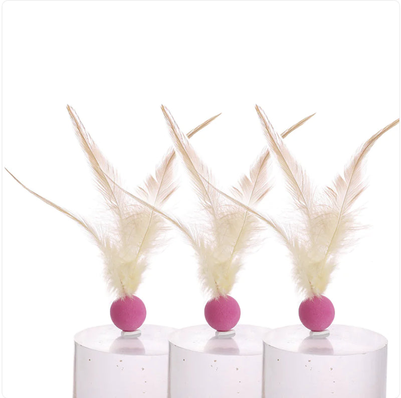 Elastic Chicken Feather Ball Cat Toy