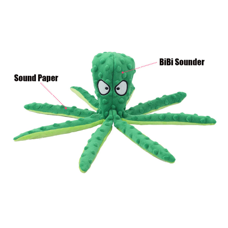 Interactive Bite-resistant Plush Octopus Pet Toy - In Paw Store