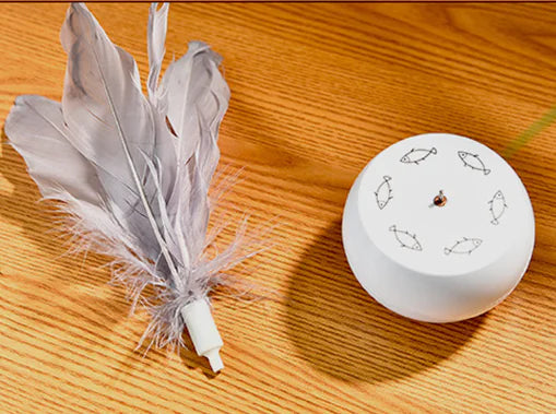 Electric Cat Toy with Feather Rotating Teaser