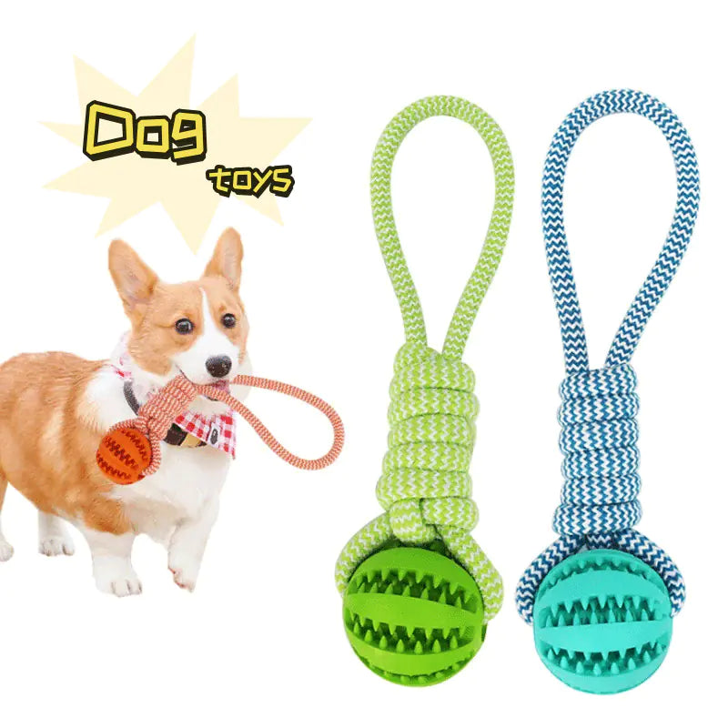 Interactive Rubber Dog Toys with Treats and Ropes - In Paw Store