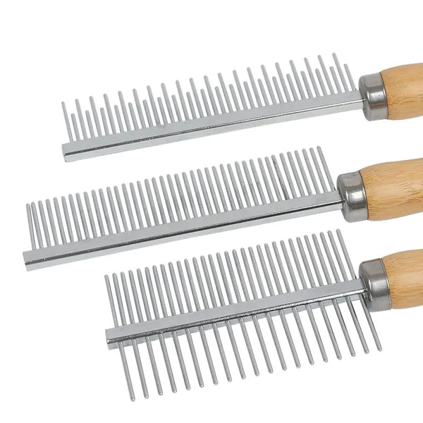 Large Wooden Handle Comb for Cat and Dog Grooming - In Paw Store