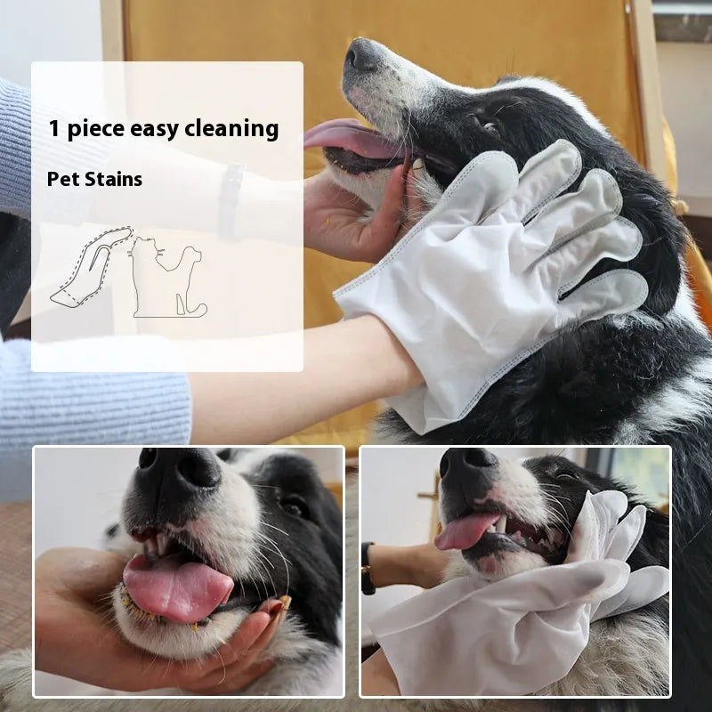 Pet Disposable Cleaning Wet Tissue Gloves