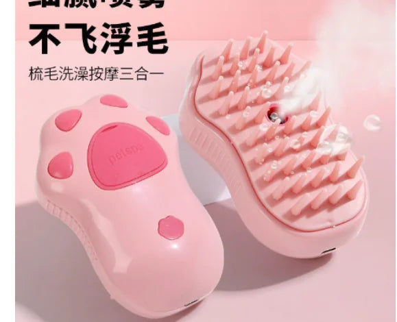 3-in-1 Cat Steam Brush for Grooming and Cleaning - In Paw Store
