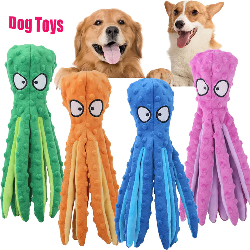 Interactive Bite-resistant Plush Octopus Pet Toy - In Paw Store