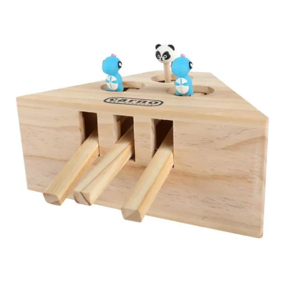 Interactive Wooden Cat Toy with Whack-a-Mole Design - In Paw Store