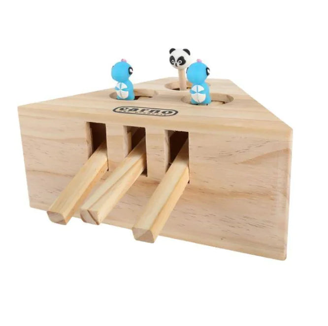 Interactive Wooden Cat Toy with Whack-a-Mole Design - In Paw Store