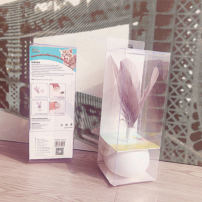 Electric Cat Toy with Feather Rotating Teaser