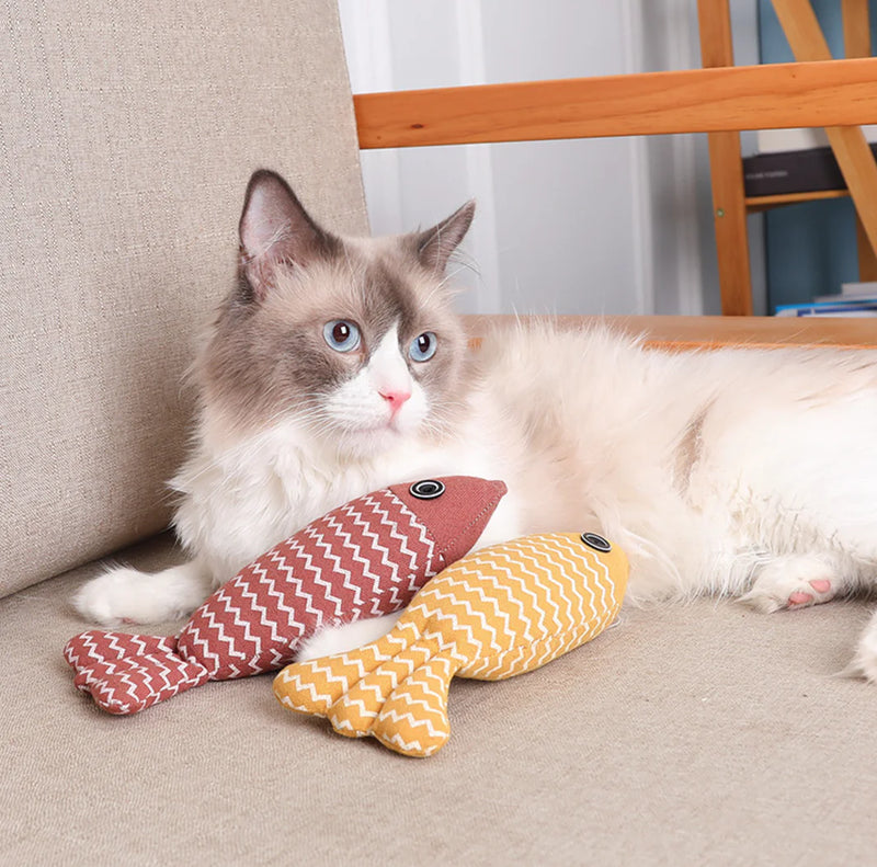 Linen Fish Cat Toy - In Paw Store