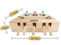 Interactive Wooden Cat Toy with Whack-a-Mole Design - In Paw Store