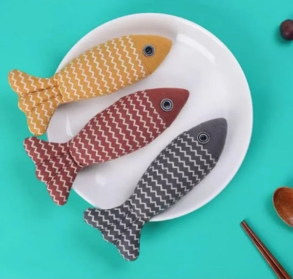 Linen Fish Cat Toy - In Paw Store