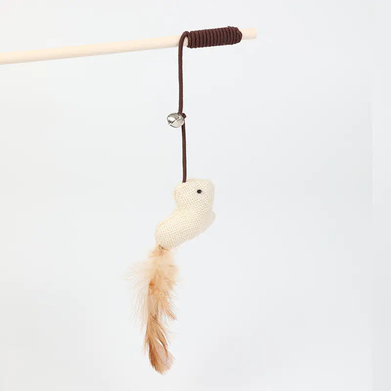 Interactive Sisal Cat Teaser Wand - In Paw Store