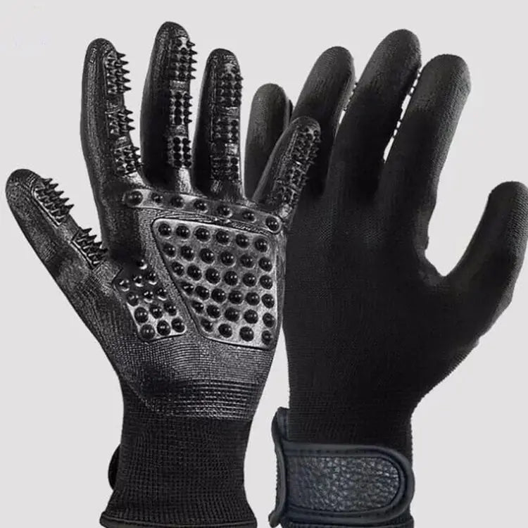 Pet Grooming Massage Gloves for Bathing and De-shedding - In Paw Store