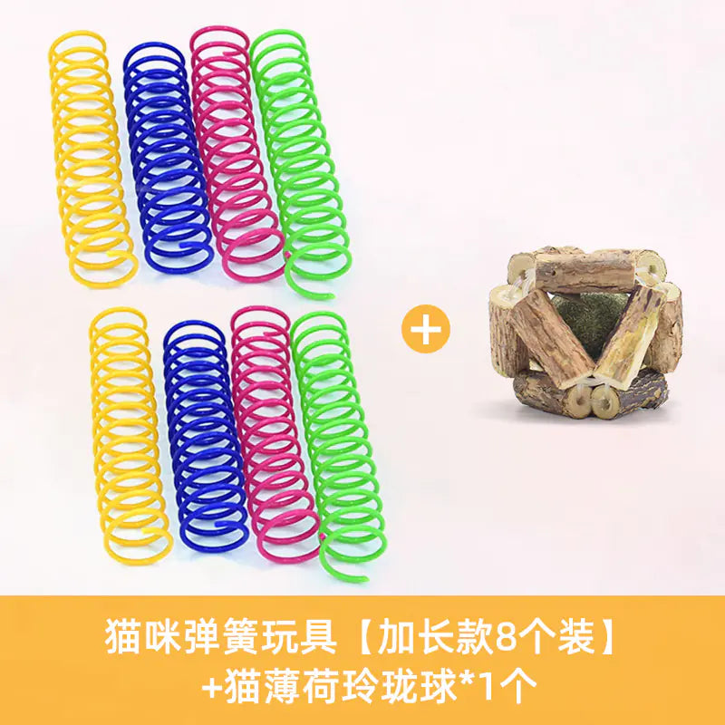 Interactive Colorful Plastic Spring Cat Toy Balls (4 Pack) - In Paw Store