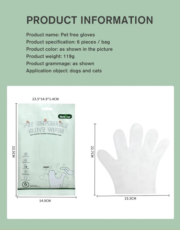 Pet Disposable Cleaning Wet Tissue Gloves