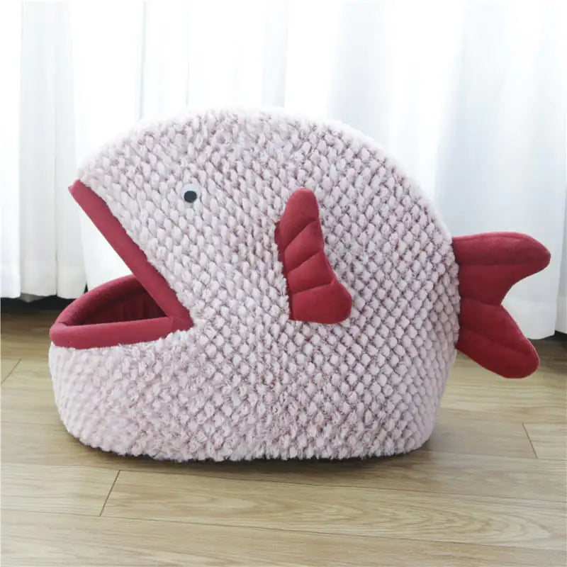Fish-Shaped Cartoon Cat Litter and Small Dog Bed - In Paw Store