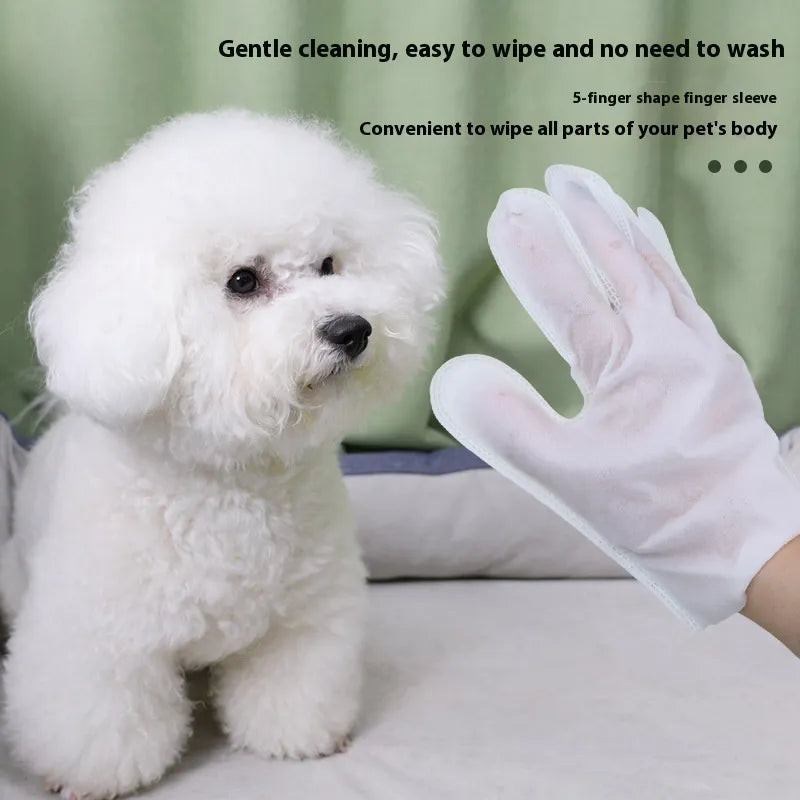 Pet Disposable Cleaning Wet Tissue Gloves