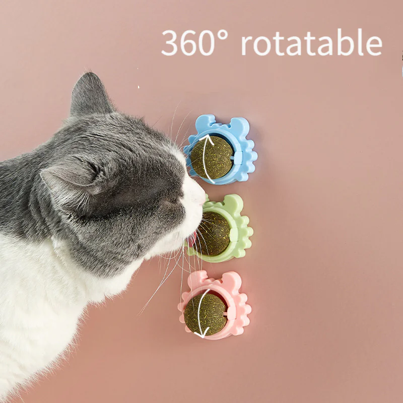 Interactive Crab Cat Mint Ball for Teeth Cleaning