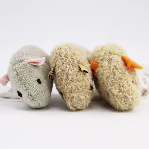 Plush Realistic Mouse Cat Toy Set of 3 Interactive - In Paw Store