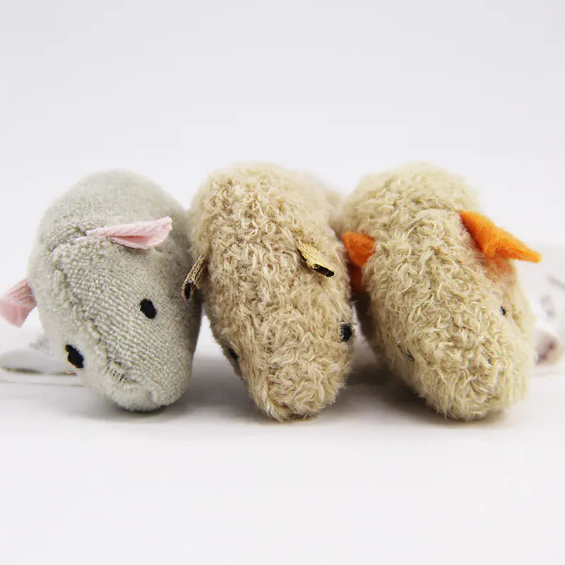 Plush Realistic Mouse Cat Toy Set of 3 Interactive - In Paw Store