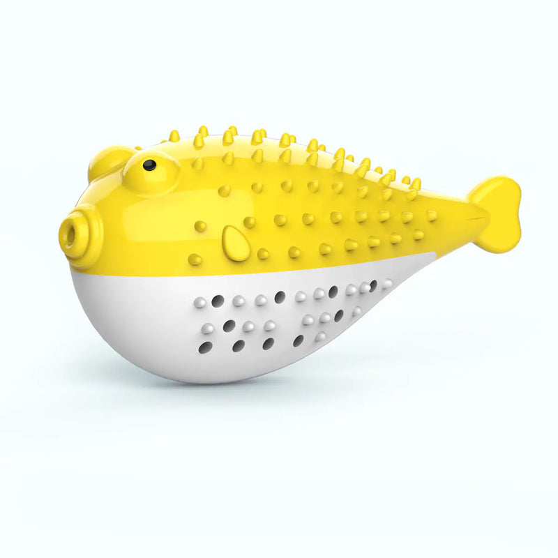 Mint Fish Cat Toy with Toothbrush Chew