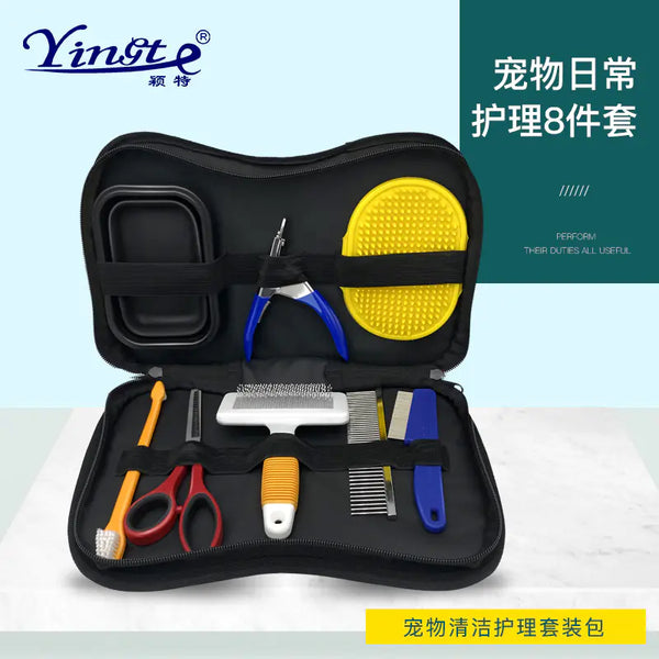 Pet Grooming Travel Set with Brushes and Nail Clipper - In Paw Store