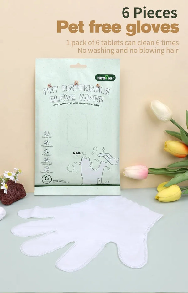 Pet Disposable Cleaning Wet Tissue Gloves