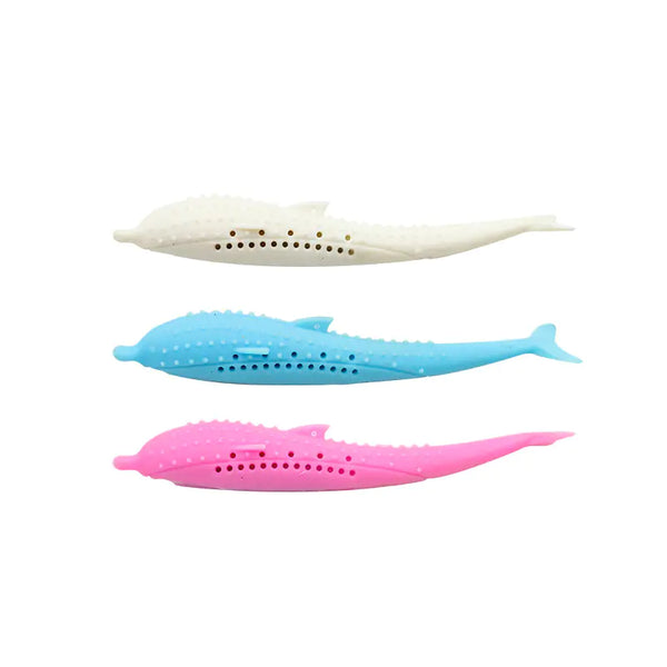 Cat Toothbrush Toy - Silicone Mint Fish Chew Sticks - In Paw Store