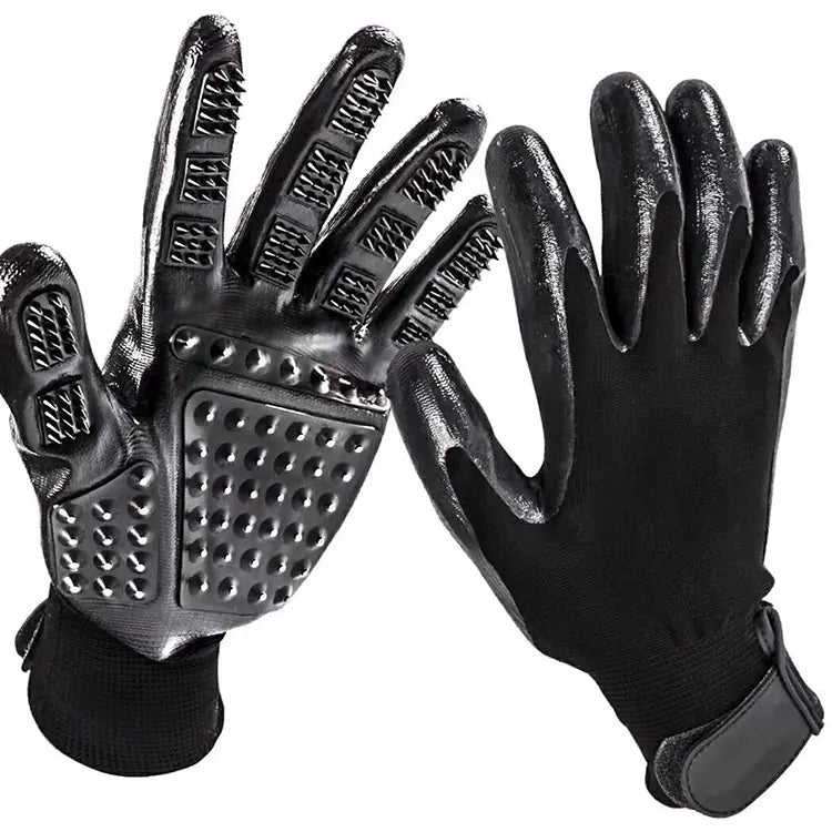 Pet Grooming Massage Gloves for Bathing and De-shedding - In Paw Store